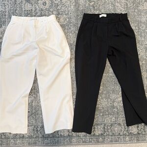 Abercrombie Curve Love Wide Leg Work Pants (black & white set)